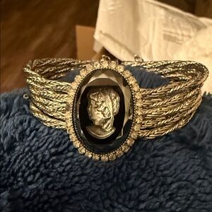 Elegant Silver Cameo Bracelet